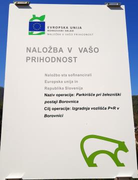 P+R Borovnica - tabla Naložba
